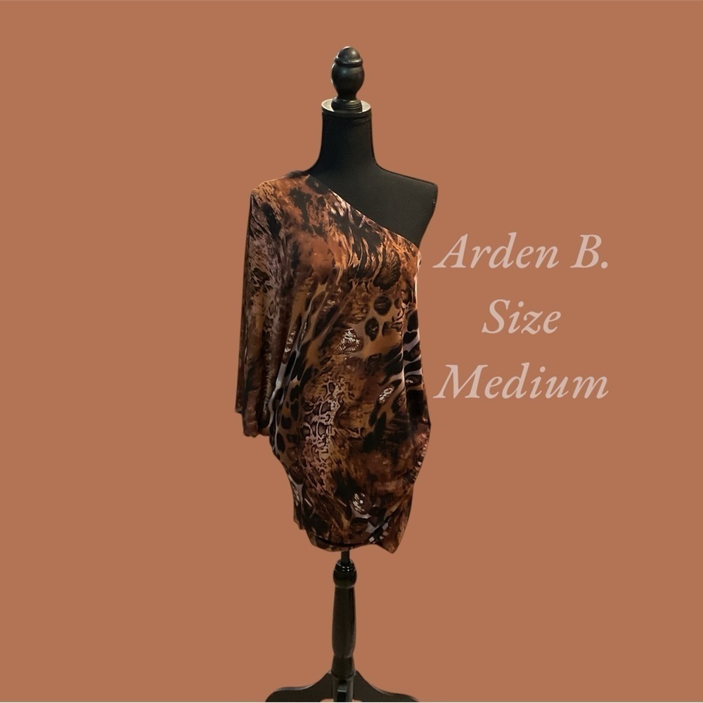 ARDEN B MIXED ANIMAL PRINT OFF THE SHOULDER MINI DRESS SIZE MEDIUM